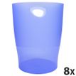 Exacompta Ecobin - 8 Corbeilles à papier 15L - bleu glacé translucide