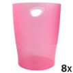 Exacompta Ecobin - 8 Corbeilles à papier 15L - framboise translucide