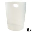 Exacompta Ecobin - 8 Corbeilles à papier 15L - blanc glacé translucide
