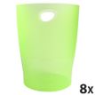 Exacompta Ecobin - 8 Corbeilles à papier 15L - vert pomme translucide