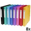 Exacompta Exabox - 8 Boîtes de classement en carte lustrée - dos 40 mm - coloris assortis