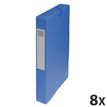 Exacompta Exabox - 8 Boîtes de classement en carte lustrée - dos 40 mm - bleu