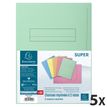 3288583351000-Exacompta Super 210 - 250 Chemises imprimées 2 rabats - 160 gr - couleurs assorties (5 paquets de 50 c--0