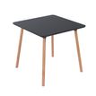 3660141226621-Table de restauration carré PALOMBA - L80 x P80 x H75 cm - pieds hêtre - plateau noir--0