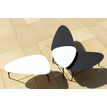 3660141226256-Table basse LAZY - L60,5 x P50 x H45 cm - pieds acier noir - plateau blanc--1