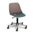 Chaise PALM - coque taupe - assise vert - base chromé