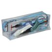 3173741244563-Trousse rectangulaire School transparente "Spécial Exam" - 1 compartiment - bleu - Carpentras--0