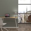 0000006695682-EasyHome - Bureau télétravail LV1 100 cm - avec tablette - noyer - pieds blancs--0