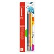 STABILO pencil 160 - 3 Crayons à papier - HB - embout gomme - couleurs assorties