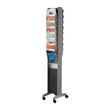 Présentoir mobile double face - 16 cases pour documents format A4 - argent