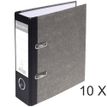 3130631532100-Exacompta - 10 Classeurs à levier - Dos 70 mm - A5 vertical - papier marbre gris dos noir--0