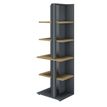 Bibliothèque ARCADE -  L60 x H182 x P45 - 4 étagères - chêne/anthracite
