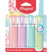 Maped Fluo Peps Pastel - Pack de 4 surligneurs - couleurs pastels assorties