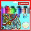 STABILO Pen 68 - 24 Feutres pointe moyenne - couleurs assorties
