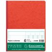 Exacompta - Piqûre comptable - 4 colonnes par page - 32 x 25 cm - 80 pages - rouge