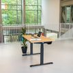 3760350281173-Bureau électrique UGO - L140x80cm - pieds noirs - plateau imitation chêne Stone--1