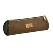 Trousse Velvet ronde velours - 1 compartiment - kaki - Carpentras