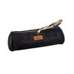 3173741246222-Trousse Velvet ronde velours - 1 compartiment - bleu marine - Carpentras--1