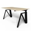 Bureau THEODORE  L120 - pieds noir - plateau imitation chêne