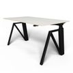 Bureau THEODORE  L120 - pieds noir - plateau Blanc laqué