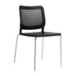 Chaise Luge MALIZIA - 4 pieds chromés - noir