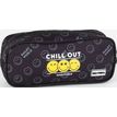 3020120175188-Trousse rectangulaire réversible Smiley Chill out - 1 compartiment - noir/jaune - Hamelin--0