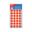 Apli Agipa - 140 Pastilles adhésives - orange fluo - diamètre 15 mm - réf 111861
