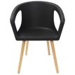 0404051443517-Lot de 4 chaises ONENNA - pieds bois - accoudoirs intégrés - coque noire--0