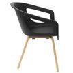 0404051443517-Lot de 4 chaises ONENNA - pieds bois - accoudoirs intégrés - coque noire--1