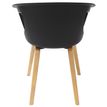 0404051443517-Lot de 4 chaises ONENNA - pieds bois - accoudoirs intégrés - coque noire--2