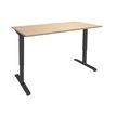 Bureau LEVEL - Bureau éléctrique - L140 - pied carbone - plateau imitation chêne clair