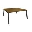 Bureau double STEELY - L180 cm - Bureau de départ - Pieds carbone - plateau imitation noyer