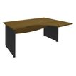 Bureau compact à droite DUAL - L160 cm - Pieds Anthracite - plateau imitation noyer (Pieds de renfort ou caisson bout de bureau obligatoire à rajouter - non inclus)