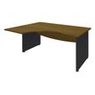 Bureau compact à gauche DUAL - L160 cm - Pieds Anthracite - plateau imitation noyer (Pieds de renfort ou caisson bout de bureau obligatoire à rajouter - non inclus)