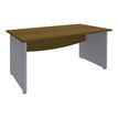 Bureau droit DUAL - L80 - Pieds alu - plateau imitation noyer