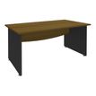 Bureau droit DUAL - L180 - Pieds anthracite - plateau imitation noyer
