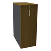Caisson TOWER - L44 x H114 x P80 cm - 3 tablettes + 1 support DS réglable - structure anthracite - dessus et façade imitation noyer