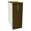 Caisson TOWER - L44 x H114 x P80 cm - 3 tablettes + 1 support DS réglable - structure blanc  perle - dessus et façade imitation noyer