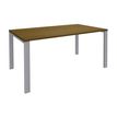 Bureau simple IRIS - L160 cm - Pieds aluminium - plateau imitation noyer