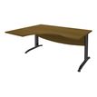 Bureau compact à gauche IDRA - L180 cm - Pied anthracite - plateau imitation noyer (Pieds de renfort obligatoire à rajouter - non inclus)