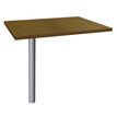 Extension IDRA/DUAL sur Pied tube - 80 x 60 cm - Pied alu - plateau imitation noyer