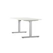 Bureau électrique AXEL -  bureau assis/debout  - L140 cm - plateau blanc - pieds gris