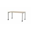 3617350001891-Table de réunion mobile ARIAL - L120 x P80 cm - plateau imitation chêne brunswick - pieds gris--0