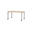 3617350001860-Table de réunion mobile ARIAL - L120 x P80 cm - plateau imitation chêne clair - pieds gris--0