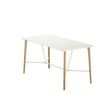 3617350004014-Table de réunion haute ROBIN - L200 x P100 x H104,5 cm - plateau blanc - pieds en hêtre massif--0