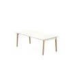 Bureau manager ROBIN - L200 x P100 cm - plateau blanc - pieds en hêtre massif