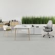 3617350004083-Bureau manager ROBIN - L200 x P100 cm - avec console retour à droite L120 x P43,2 cm - plateau blanc - pieds--1