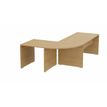 Bureau manager MOKA - avec angle et retour - L260 x P180 cm - plateau droit - imitation chêne clair