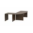 Bureau manager MOKA - avec angle et retour - L260 x P177 cm - plateau arqué - imitation noyer brun