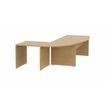 3617350001006-Bureau manager MOKA - avec angle et retour - L260 x P177 cm - plateau arqué - imitation chêne clair--0
